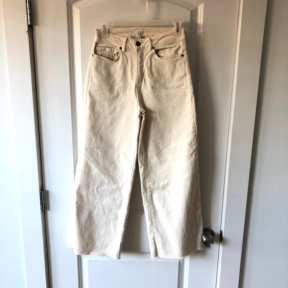 ANN MASHBURN size 24 Wide-Leg Cropped 5-Pocket Jean Natural Stretch Denim $195